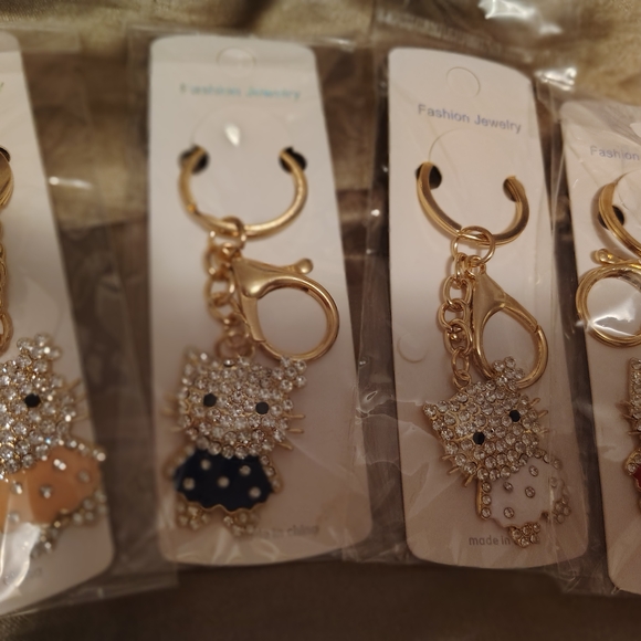 Gold and Red Rhinestone Keychain - Picture 5 of 5